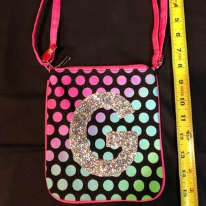 NWT Justice Purse Bag Silver Glitter Letter G